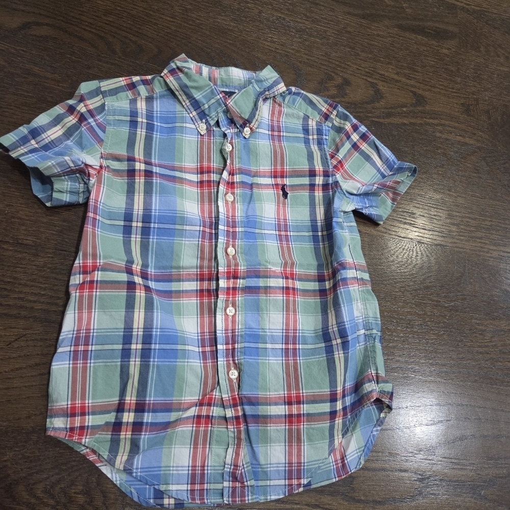Ralph Lauren Plaid Short Sleeve Button Down  Shirt Sz.4T